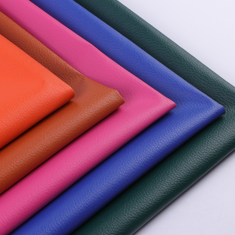 1.0mm brushed sole small lychee print PVC leather sofa handbag Stationery bag bag artificial