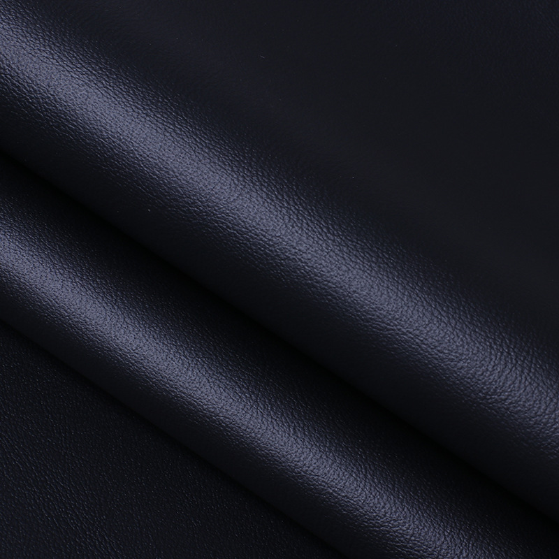 PVC leather plain matte 0.8mm knitted bottom soft earphone cover leather fabric