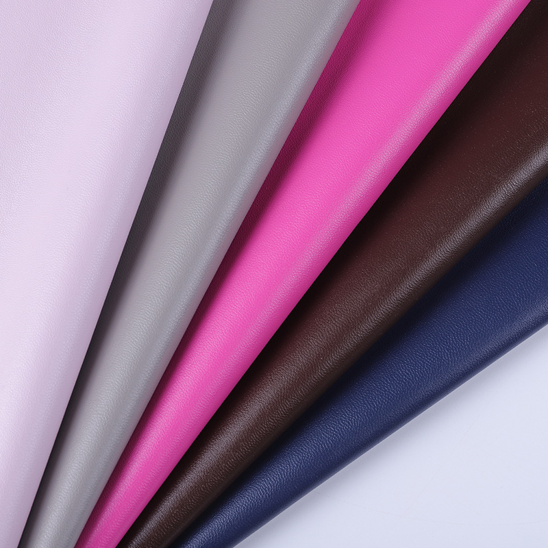 Custom pu plain leather fabric