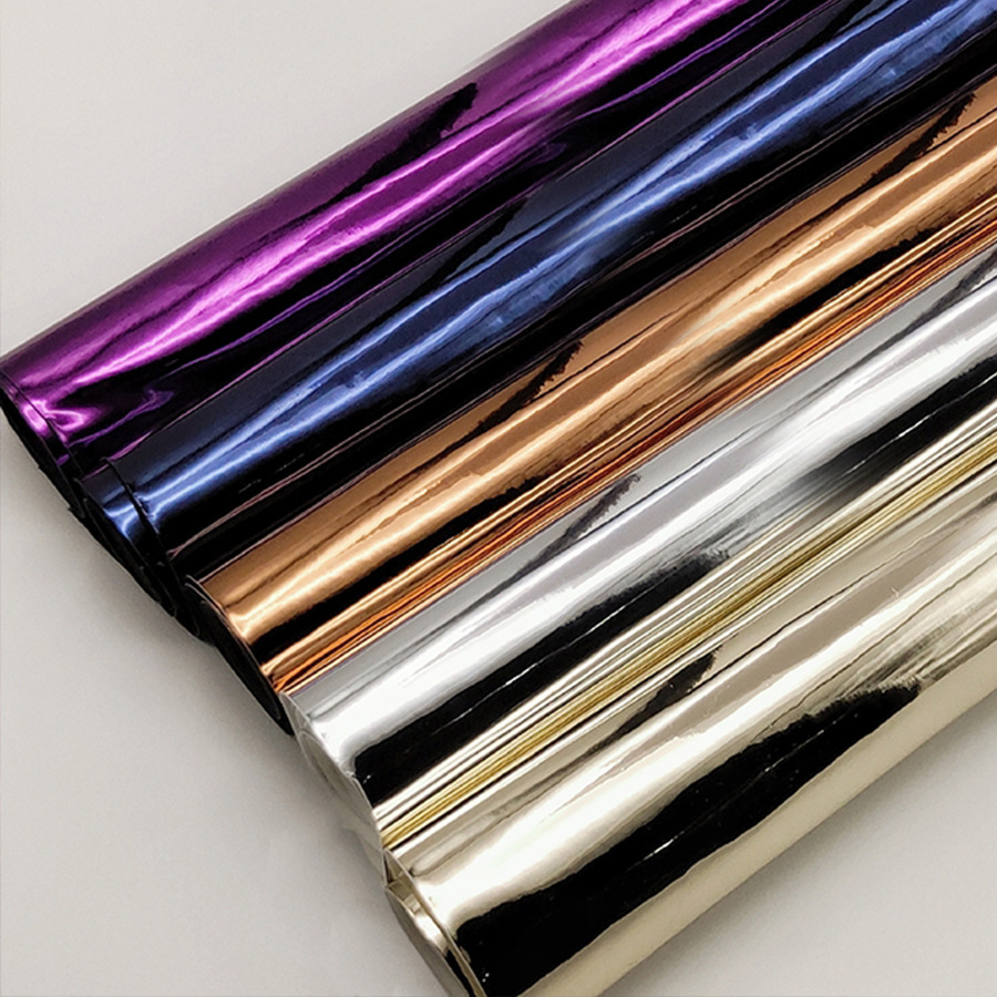 Metal high gloss mirror leather pu leather