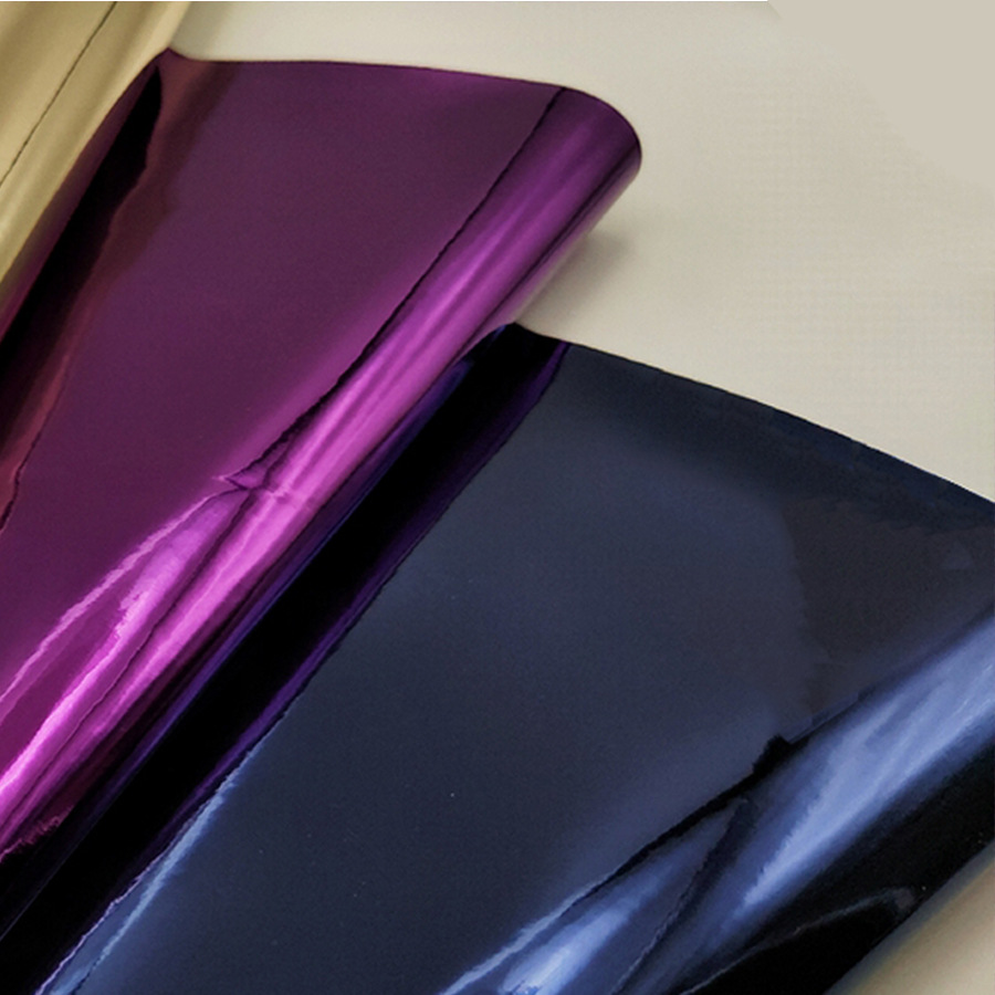 Metal high gloss mirror leather pu leather