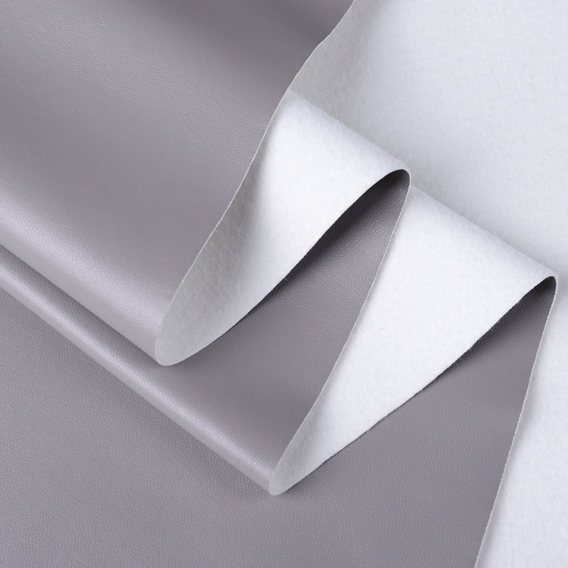 Custom pu plain leather fabric