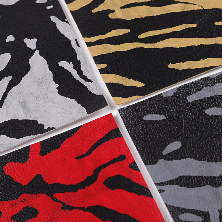 Available 0.8 lychee print two-tone leopard print leather