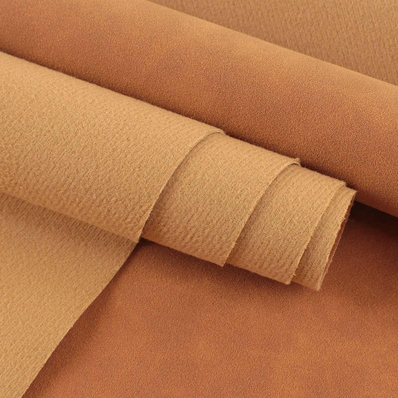 0.8mm thick pu faux leather with matted wool sole