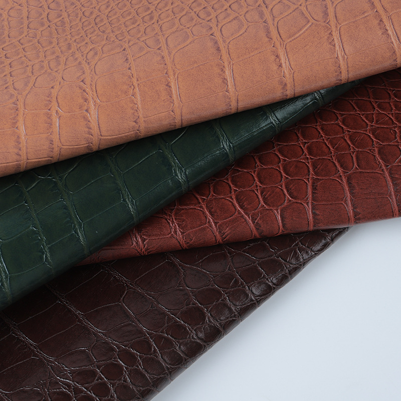 Painted alligator leather