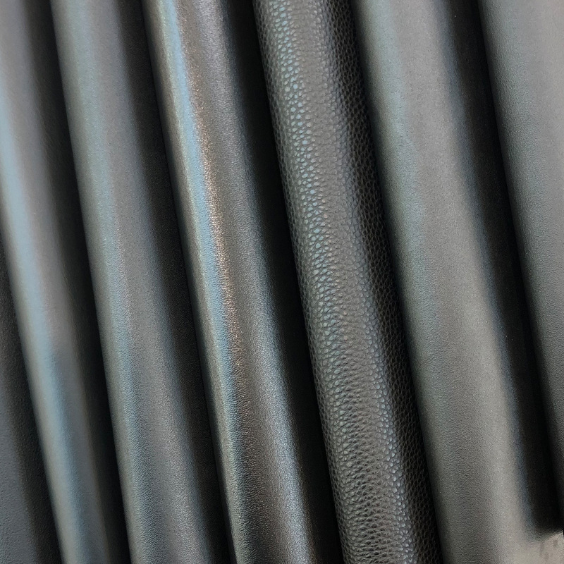 0.8 thick black multi-grained PVC leather