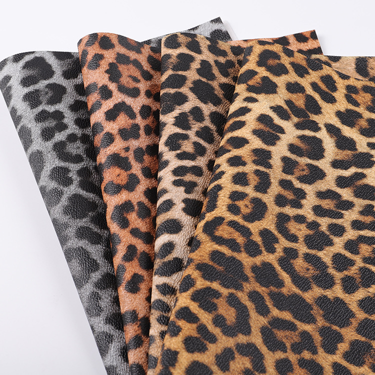 0.8 thick imitation leopard PVC leather fabric