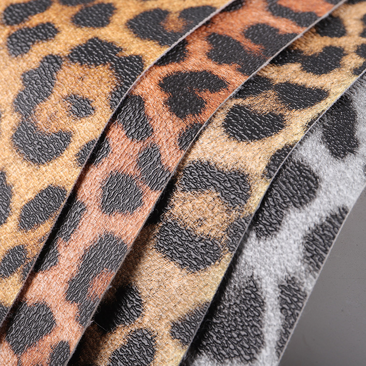 0.8 thick imitation leopard PVC leather fabric