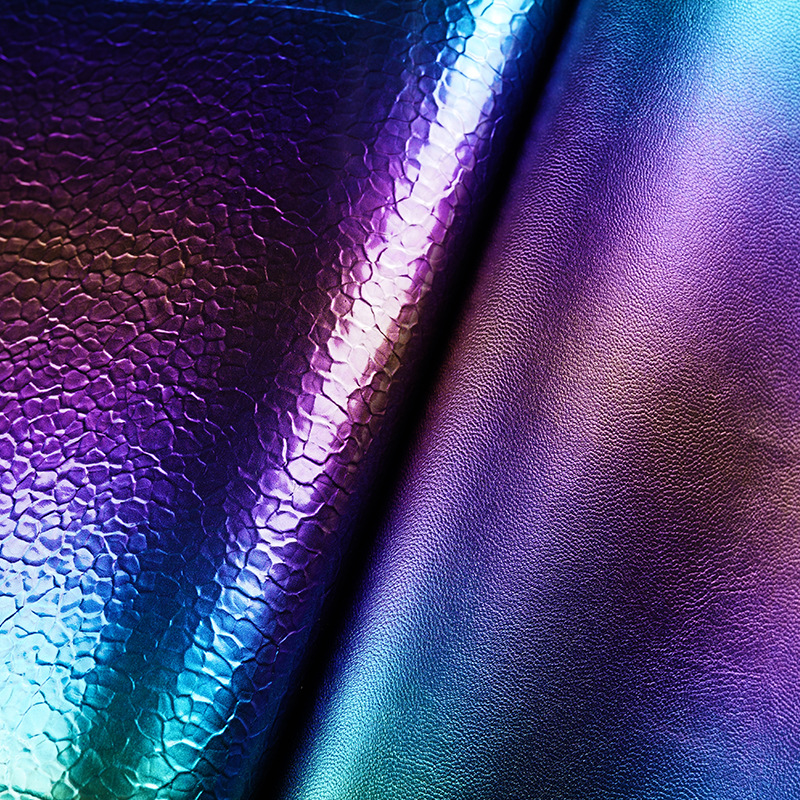 Crackle colored PVC leather