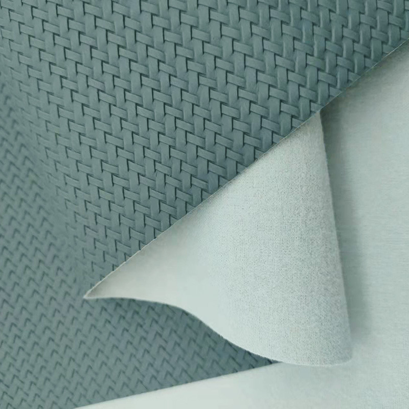 Embossed diagonal braided PVC leather