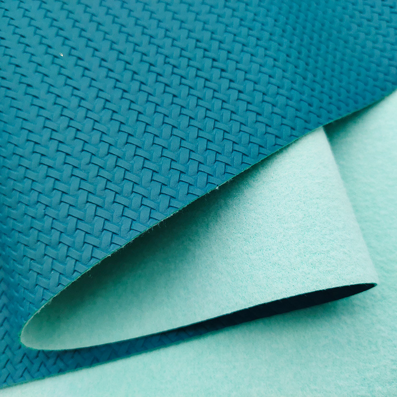 Embossed diagonal braided PVC leather