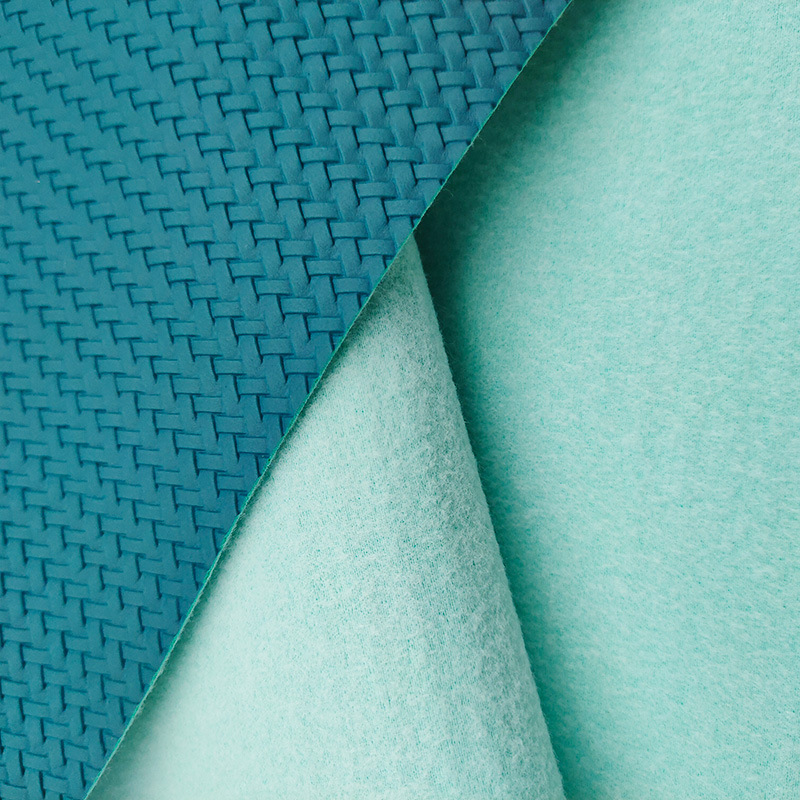 Embossed diagonal braided PVC leather