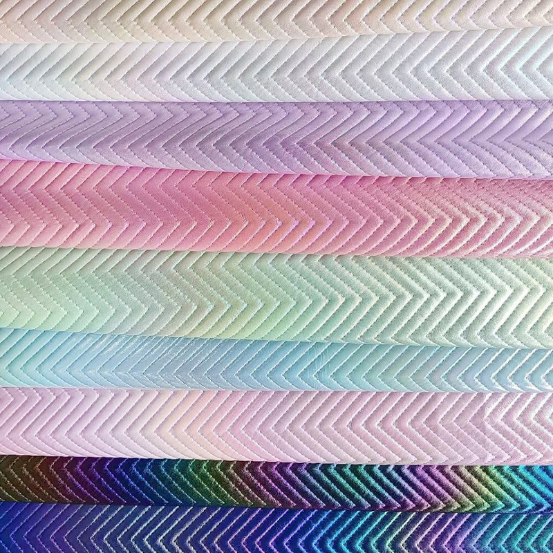 Fancy wavy pvc glossy leather