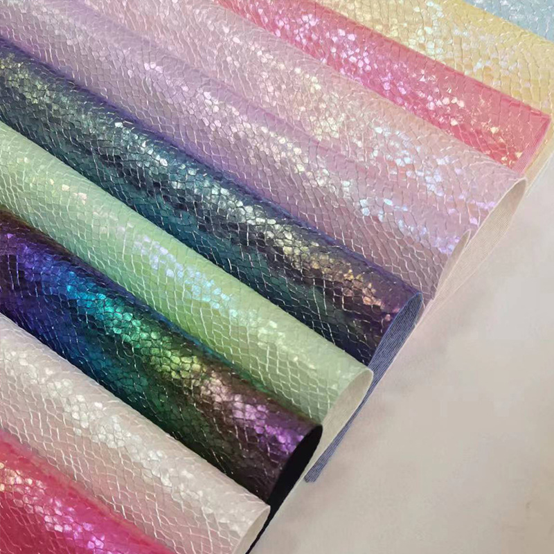 Color snake PVC leather