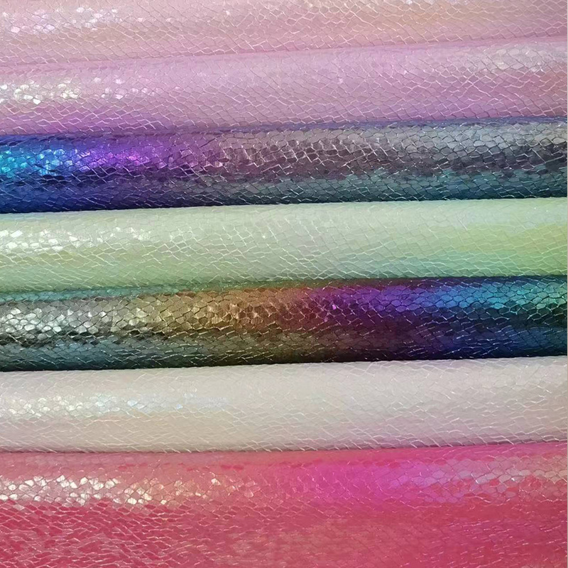 Color snake PVC leather