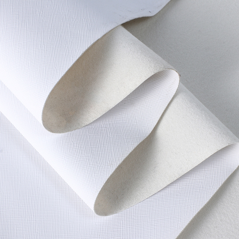 0.7 White cross stitch print faux leather