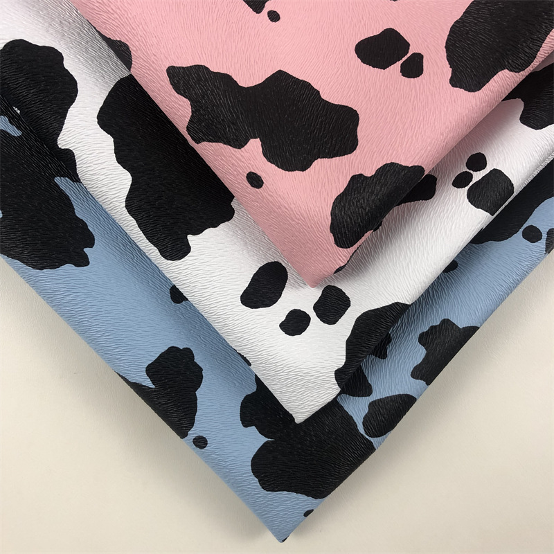 Direct selling milk cow print half PU wool sole