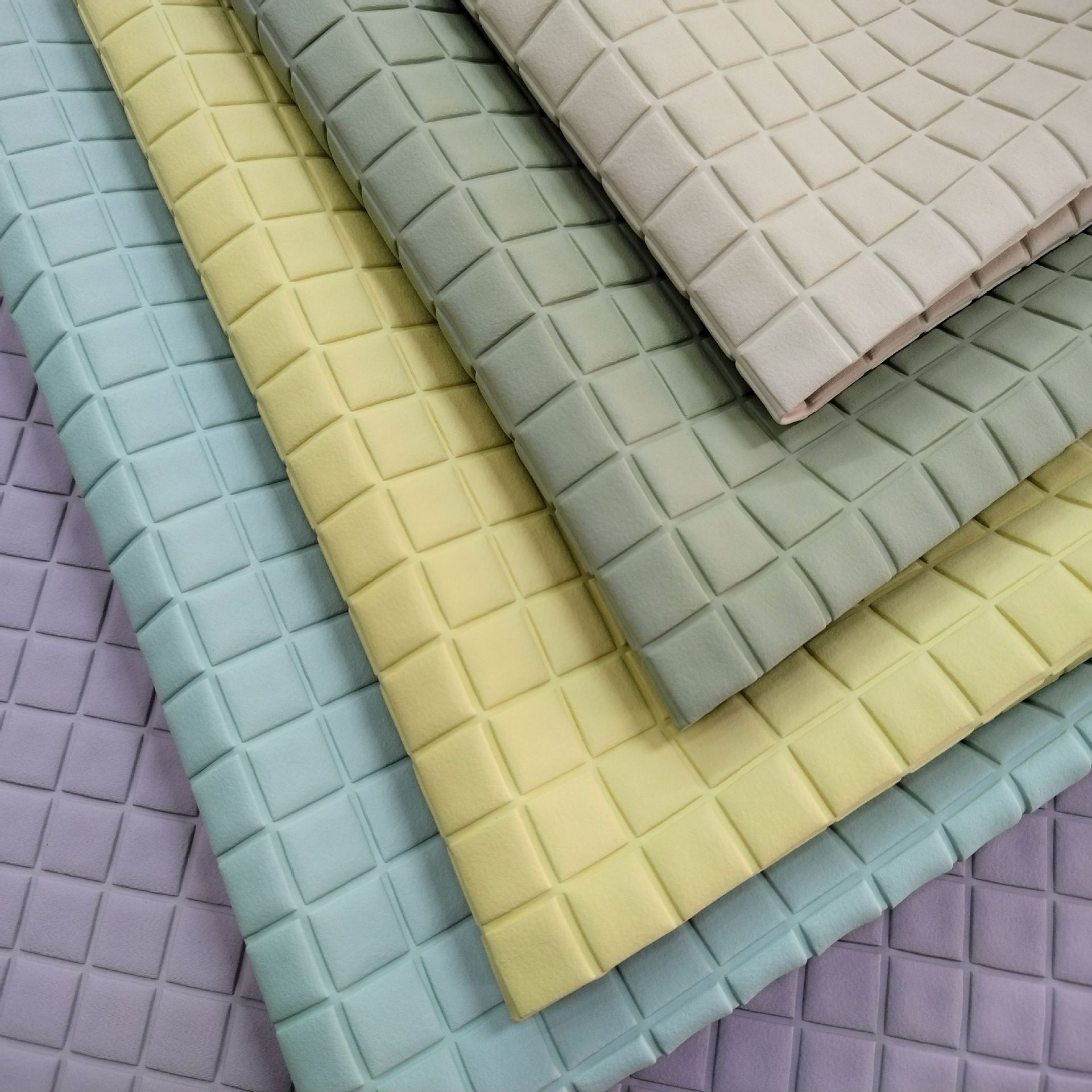 Fabric square braided PVC leather