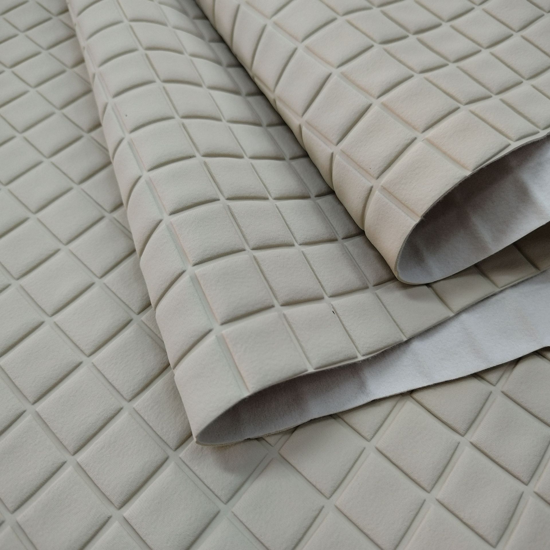 Fabric square braided PVC leather