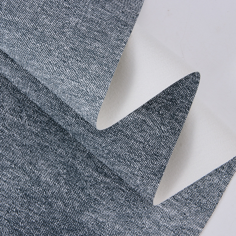 Skin touch printed denim PVC leather