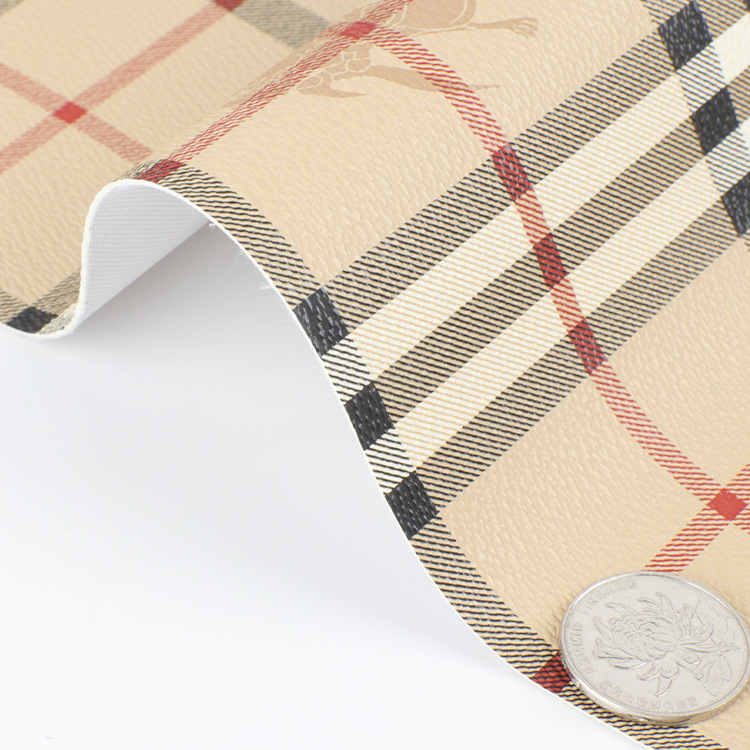 Babo check pvc leather fabric