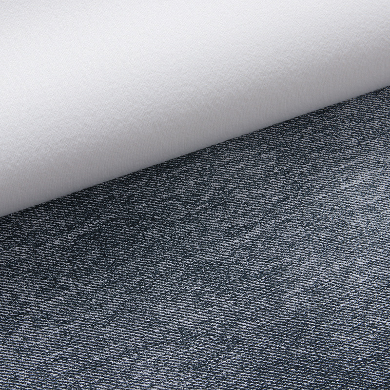 Skin touch printed denim PVC leather